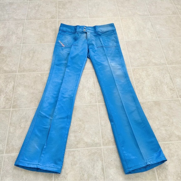 NWT  Diesel Women Satin Pants Low Rise Color Wash 27 in Cotton Blend Y2K - Picture 9 of 11